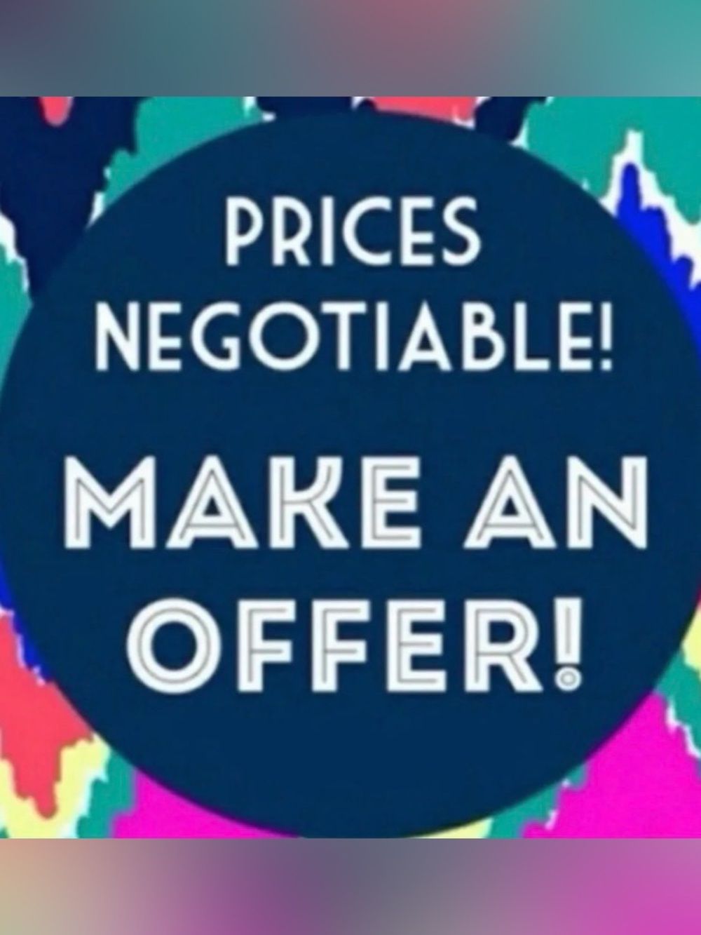 Make An Offer Negotiable Price Party Sign - Blue
